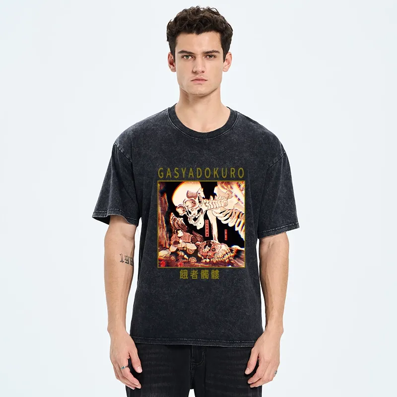 Tokyo-Tiger Hungry Skeleton Washed T-Shirt