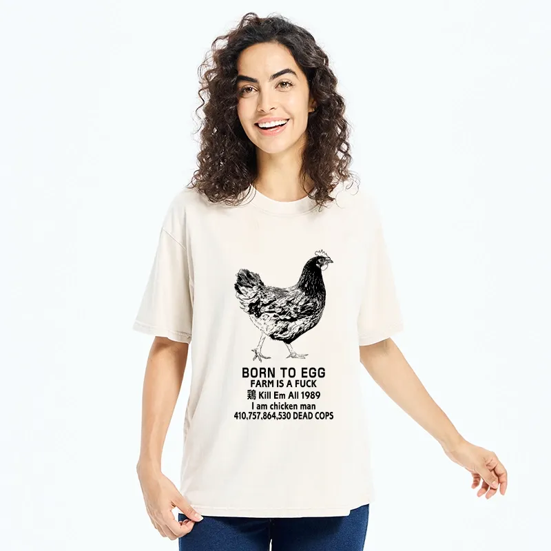 Tokyo-Tiger Born To Egg Washed T-Shirt