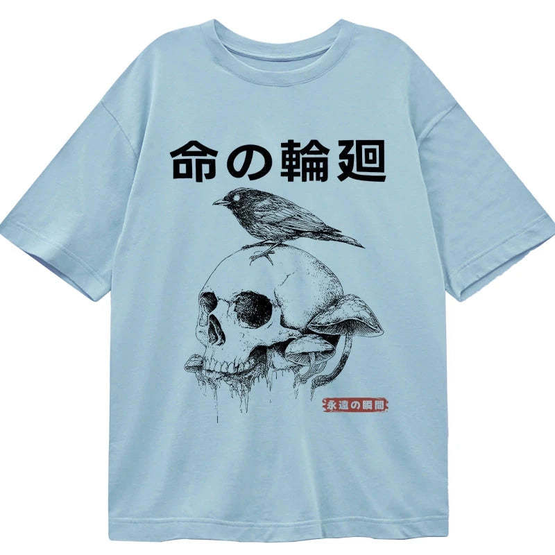 Tokyo-Tiger Mushroom Skull Manga Horror Print Classic T-Shirt