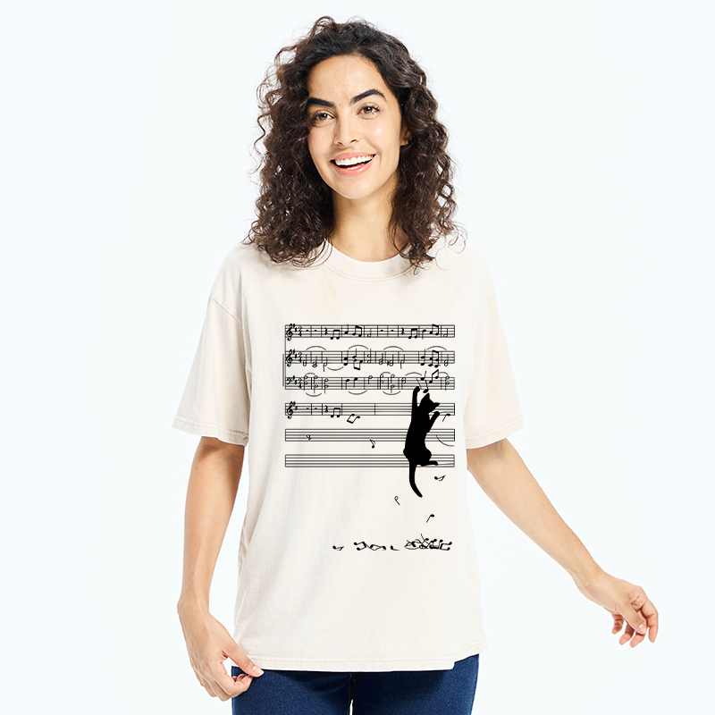 Tokyo-Tiger Black Cat Sabotage Washed T-Shirt