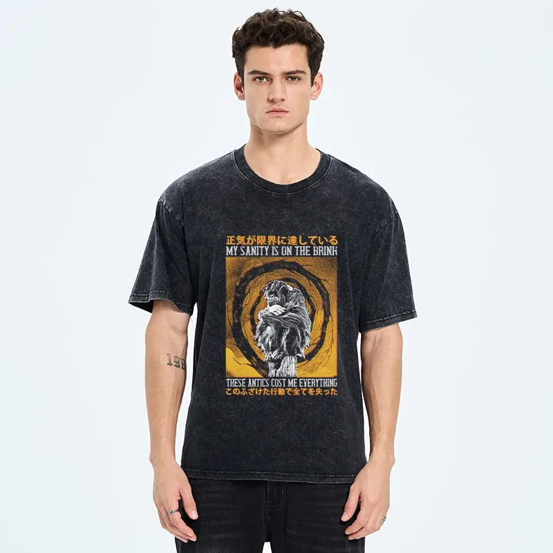 Tokyo-Tiger My Sanity Is On The Brink Washed T-Shirt