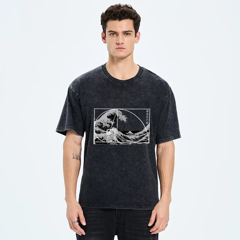 Tokyo-Tiger Golden Ratio Wave Washed T-Shirt