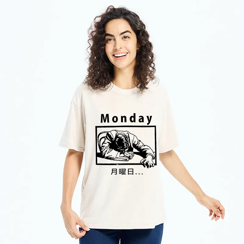 Tokyo-Tiger Painful Monday Funny Washed T-Shirt