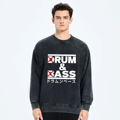 Tokyo-Tiger Drum And Bass Funny Washed Sweatshirt