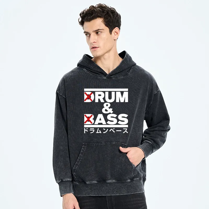 Tokyo-Tiger Drum And Bass Funny Washed Hoodie