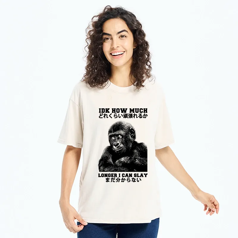 Tokyo-Tiger I Don't Know How Long I Can Slay Washed T-Shirt