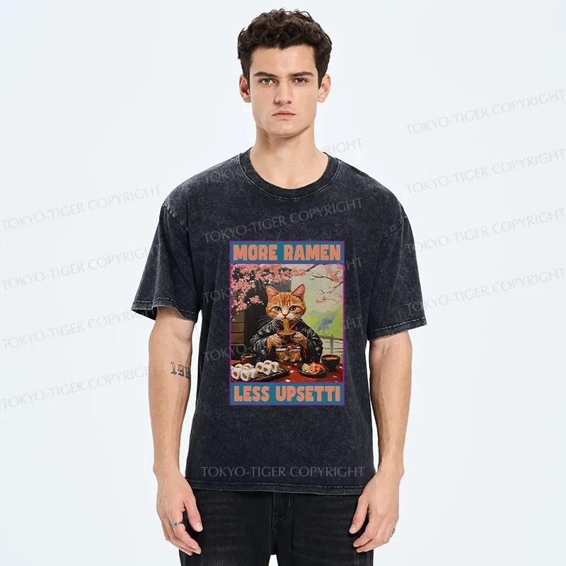 Tokyo-Tiger More Ramen Less Upsetti Washed T-Shirt