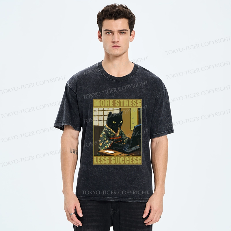 Tokyo-Tiger More Stress Less Success Washed T-Shirt