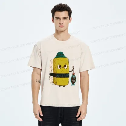 Tokyo-Tiger Cute Sushi Fisher Washed T-Shirt