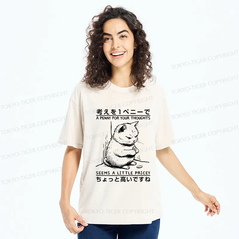 Tokyo-Tiger A Penny For Your Thoughts Washed T-Shirt