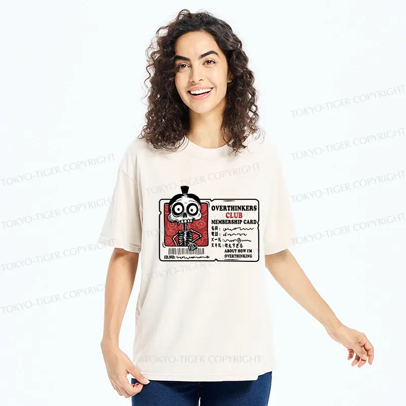 Tokyo-Tiger Overthinkers Club Membership Card Washed T-Shirt