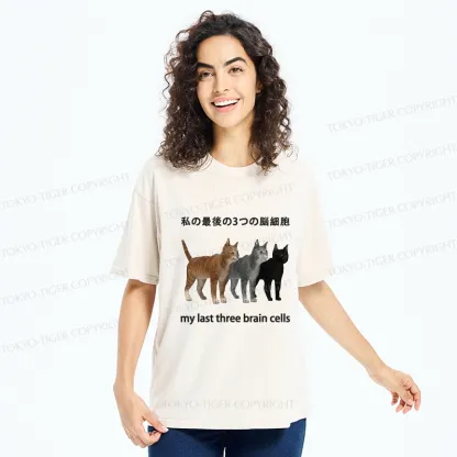 Tokyo-Tiger My Last Three Brain Cells Washed T-Shirt