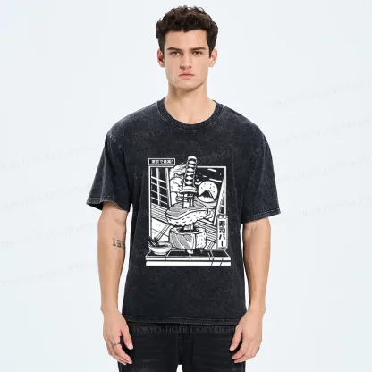 Tokyo-Tiger Best Sushi Bar In Tokyo Washed T-Shirt