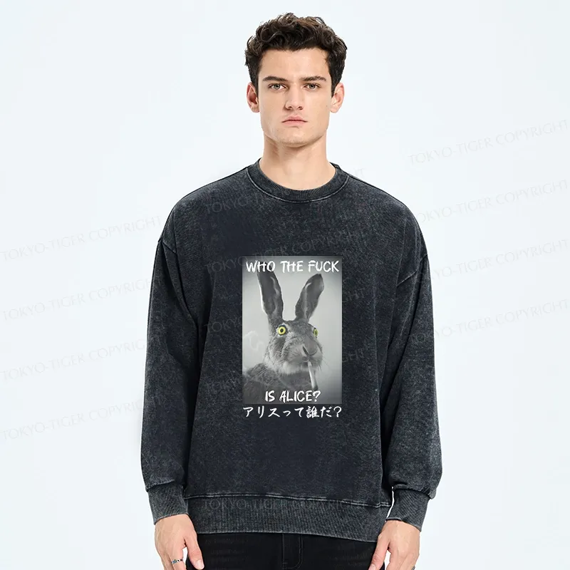 Tokyo-Tiger Who Is Alice? Washed Sweatshirt