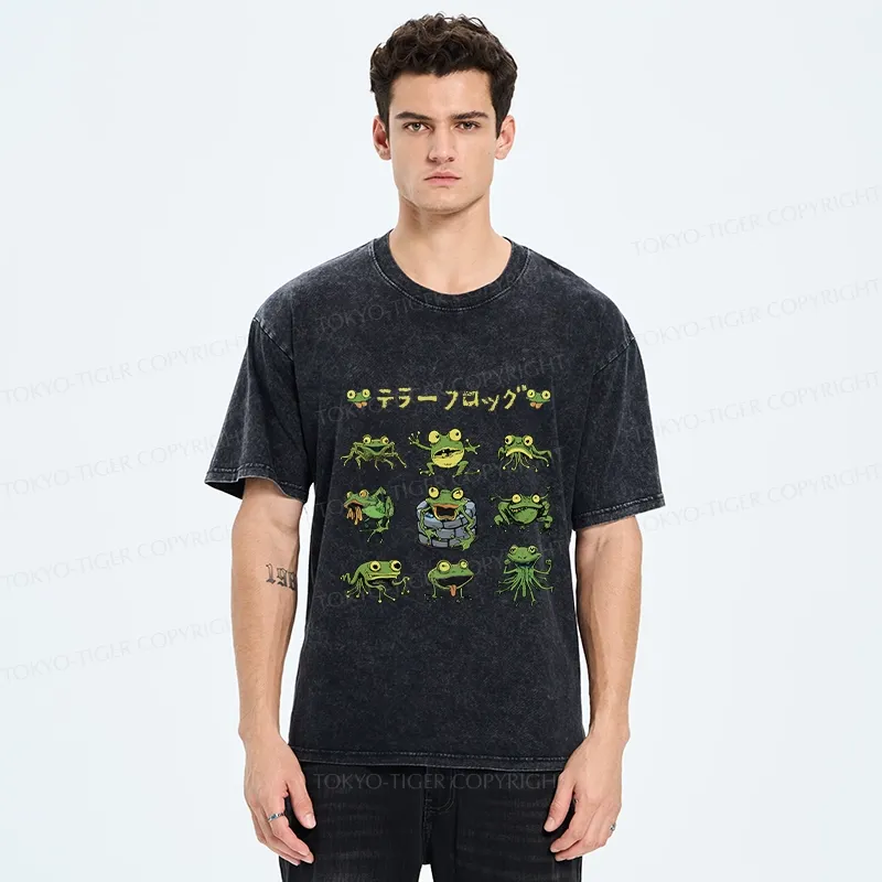 Tokyo-Tiger Terror Frog Washed T-Shirt
