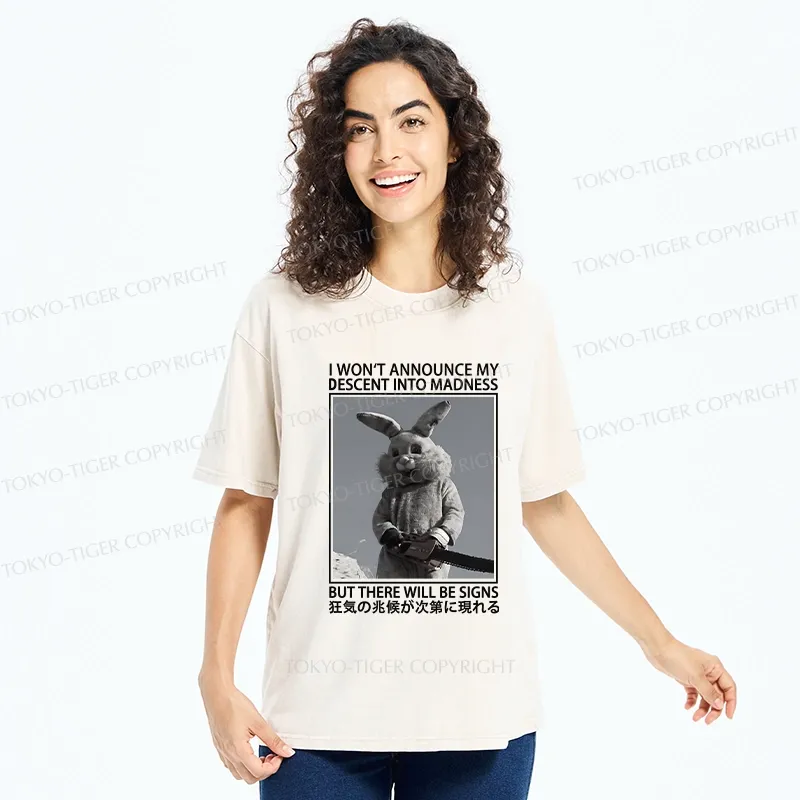 Tokyo-Tiger Rabbit Goes Into Madness Washed T-Shirt