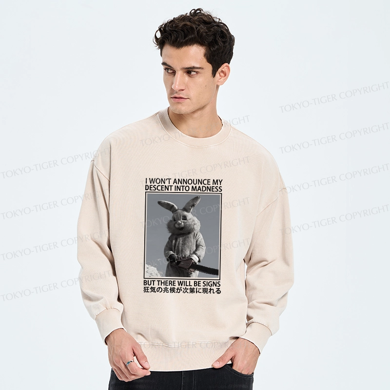 Tokyo-Tiger Rabbit Goes Into Madness Washed Sweatshirt