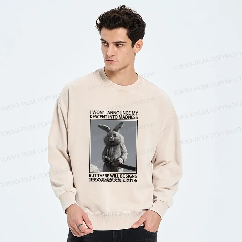 Tokyo-Tiger Rabbit Goes Into Madness Washed Sweatshirt