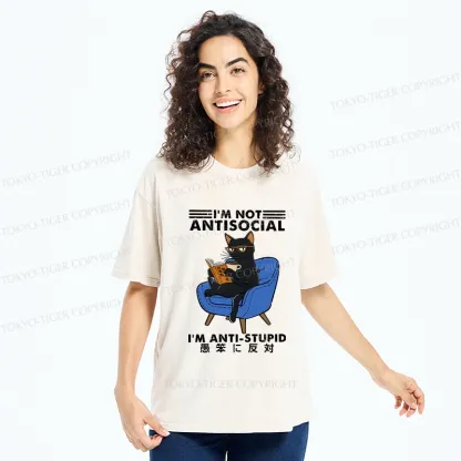 Tokyo-Tiger I'm Not Antisocial Washed T-Shirt