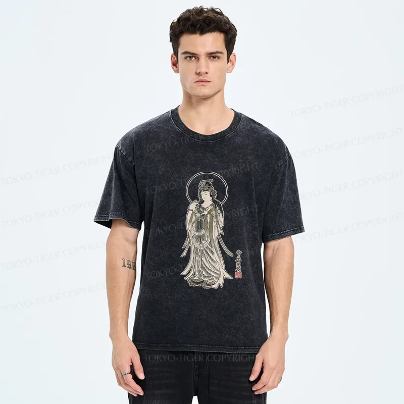 Tokyo-Tiger Vintage Guanyin Bodhisattva Washed T-Shirt