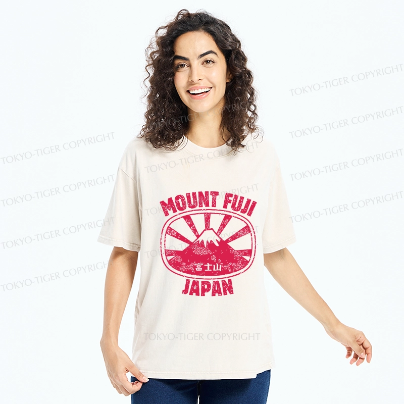 Tokyo-Tiger Mount Fuji Japan Washed T-Shirt