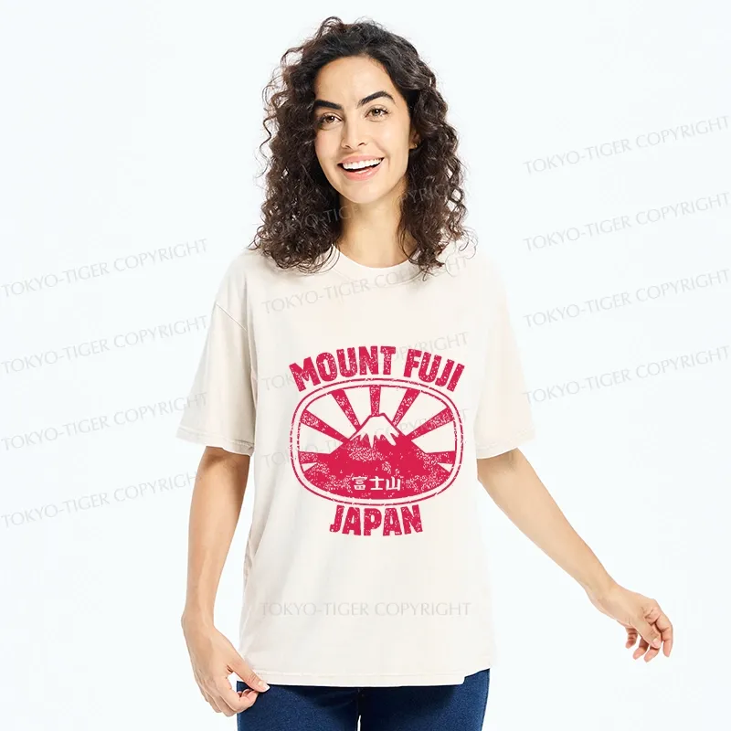 Tokyo-Tiger Mount Fuji Japan Washed T-Shirt