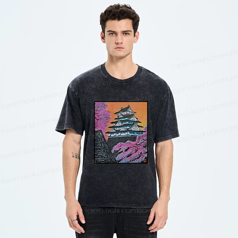 Tokyo-Tiger Vintage Osaka Castle Washed T-Shirt