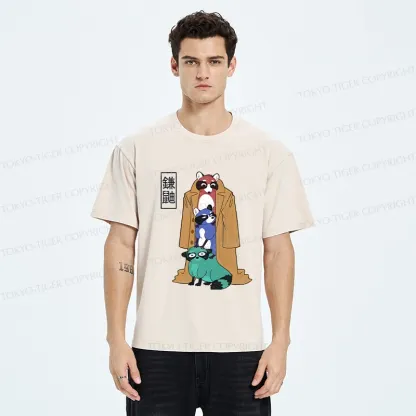 Tokyo-Tiger Funny Sickle Weasel Washed T-Shirt