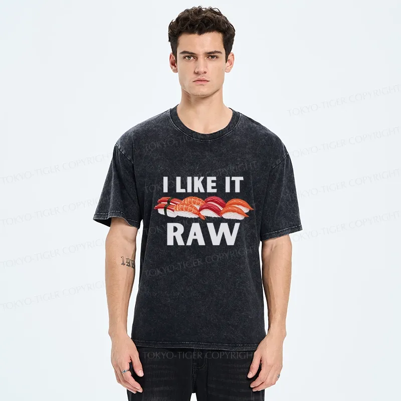 Tokyo-Tiger Sushi I Like It Raw Washed T-Shirt