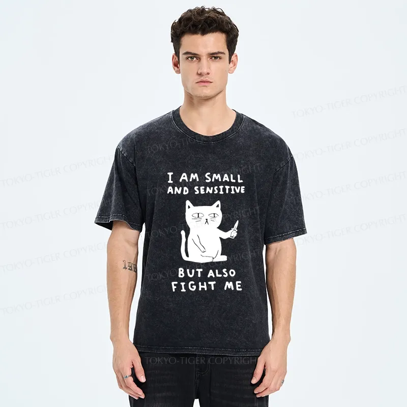 Tokyo-Tiger I Am Small And Sensitive Washed T-Shirt