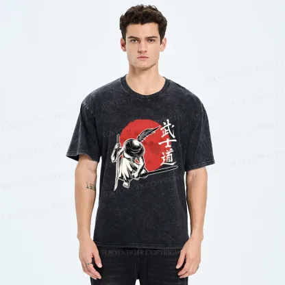 Tokyo-Tiger Bushido Samurai Washed T-Shirt
