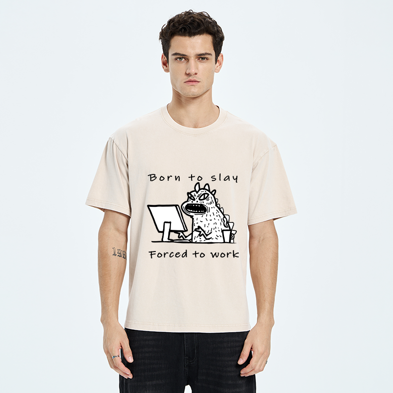 Tokyo-Tiger Born To Slay Forced To Work Washed T-Shirt
