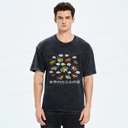 Tokyo-Tiger Frog Sounds From Around The World Washed T-Shirt