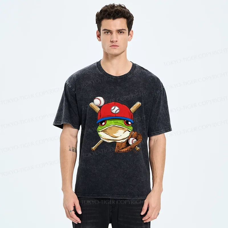 Tokyo-Tiger Baseball Frog Washed T-Shirt