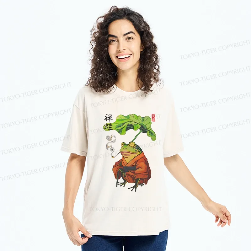 Tokyo-Tiger Zen Frog Washed T-Shirt