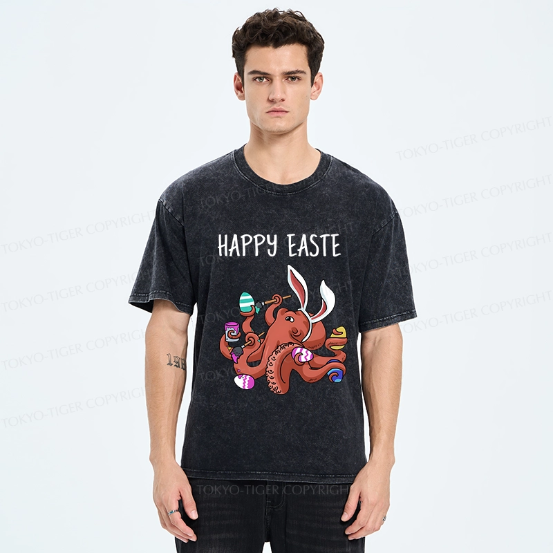 Tokyo-Tiger Easter Octopus Washed T-Shirt