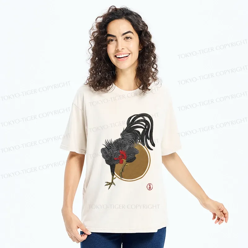 Tokyo-Tiger Strutting Rooster Washed T-Shirt