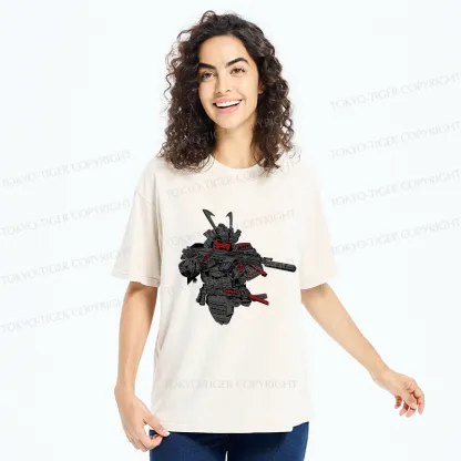 Tokyo-Tiger Samurai Holding A Gun Washed T-Shirt