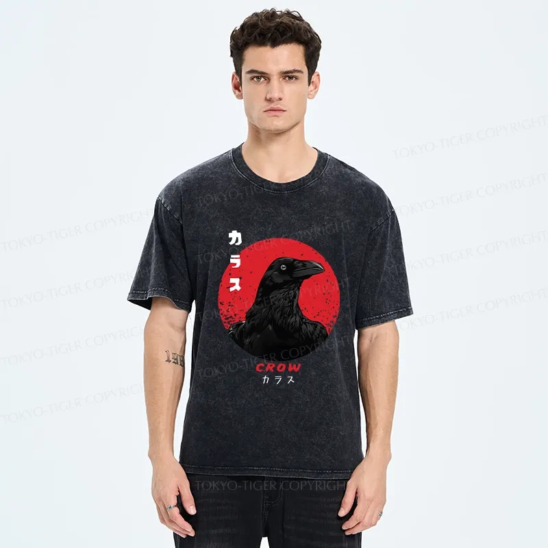 Tokyo-Tiger Mysterious Crow Washed T-Shirt