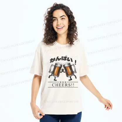 Tokyo-Tiger Cheers Japanese Beer Washed T-Shirt