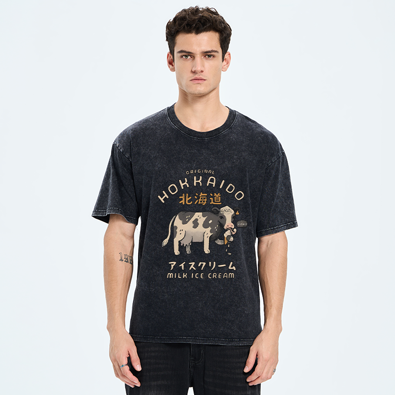 Tokyo-Tiger Cow Ice Cream Washed T-Shirt