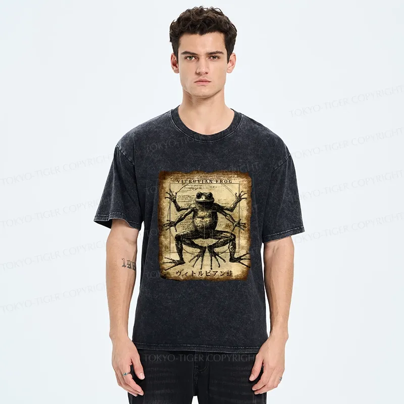 Tokyo-Tiger Vitruvian Frog Washed T-Shirt