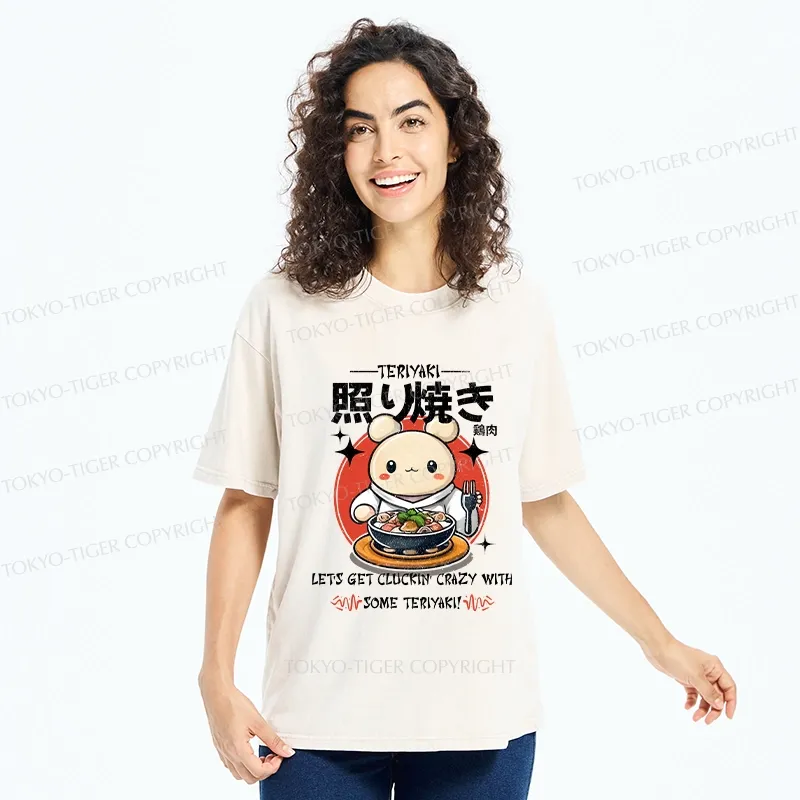 Tokyo-Tiger Chicken Teriyaki Japanese Washed T-Shirt