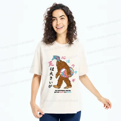 Tokyo-Tiger Funny Easter Bigfoot Bunny Washed T-Shirt