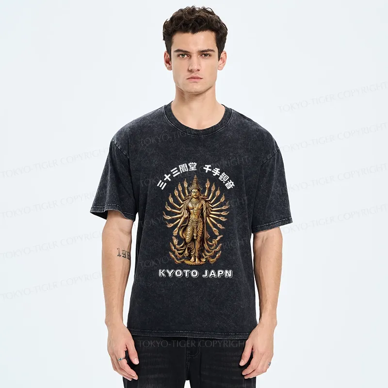 Tokyo-Tiger Senju Kannon Washed T-Shirt