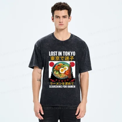 Tokyo-Tiger Searching For Ramen Washed T-Shirt