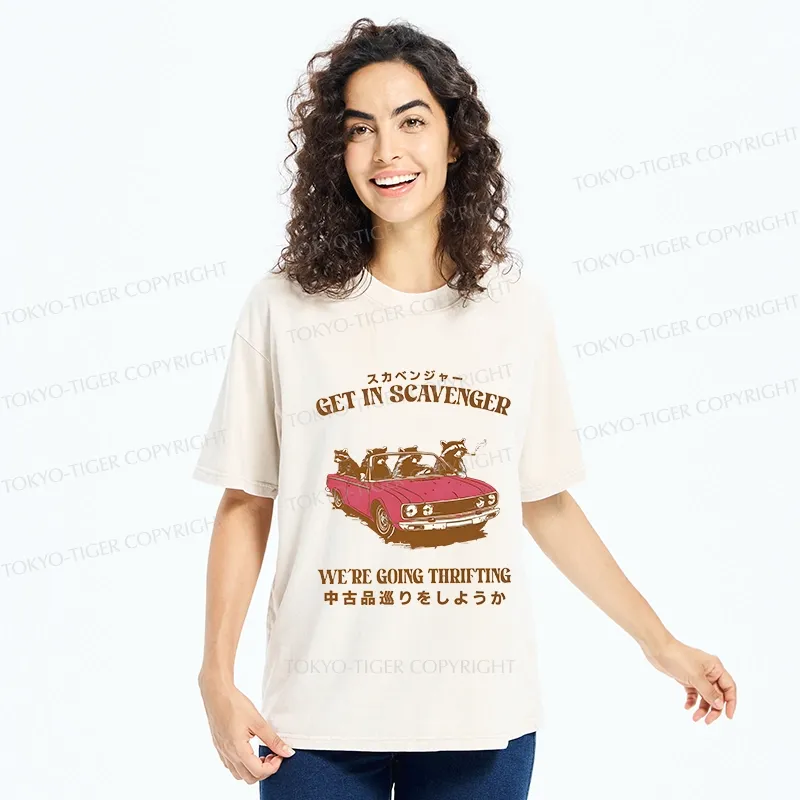 Tokyo-Tiger Get In Scavenger Washed T-Shirt