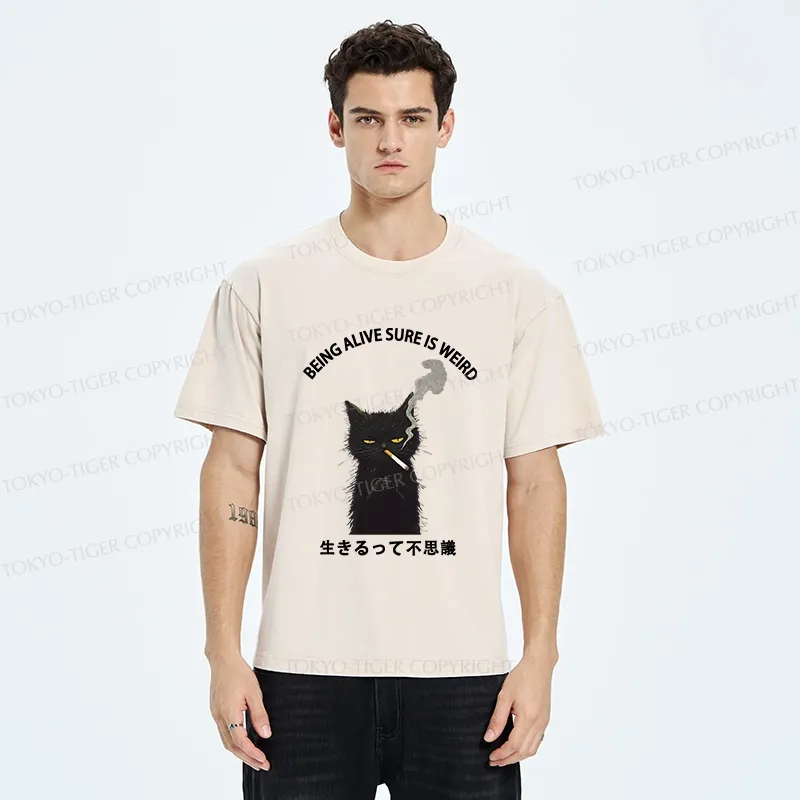 Tokyo-Tiger Being Alive Sure Is Weird Washed T-Shirt