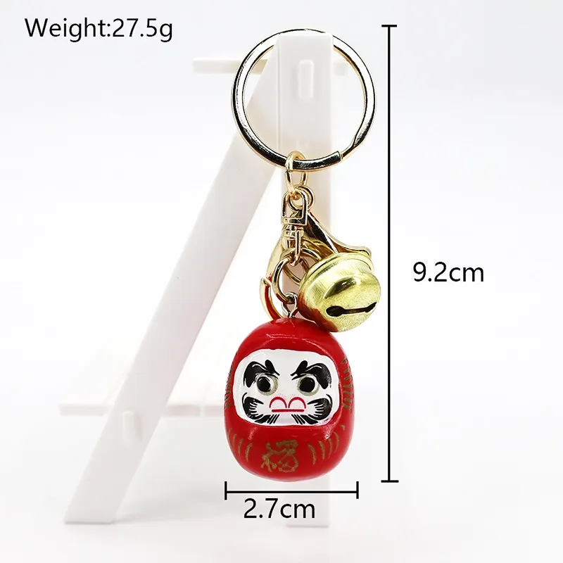 Tokyo-Tiger Japanese Lucky Daruma Red Keychain