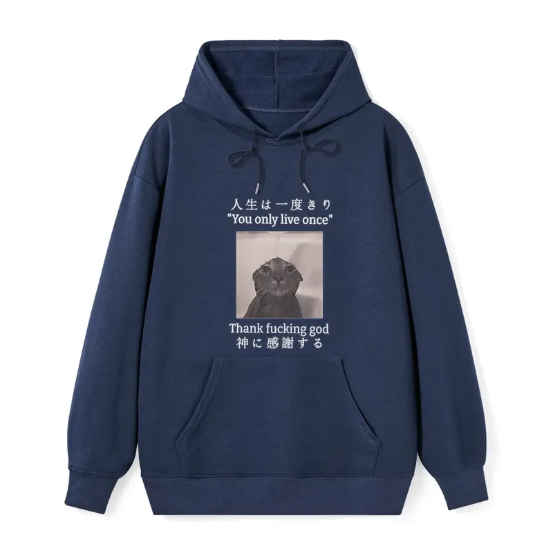 Tokyo-Tiger Funny Melancholy Cat Classic Hoodie